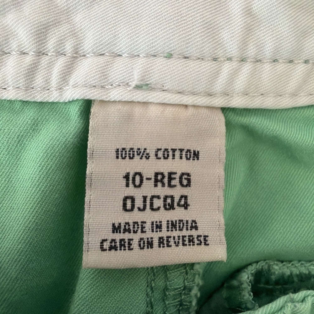 LL Bean Women's 10 Regular Green Relaxed Fit Cotton Trouser Pants Pockets Spring - Picture 4 of 10